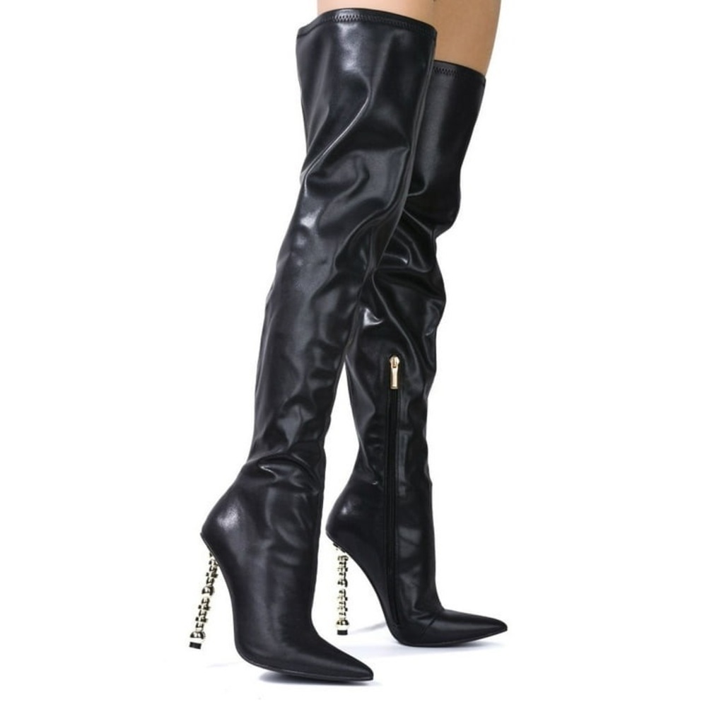 Cape Robbin “Kalel” Over-the-Knee Stiletto Boots – Size 9, Black - Picture 2 of 5